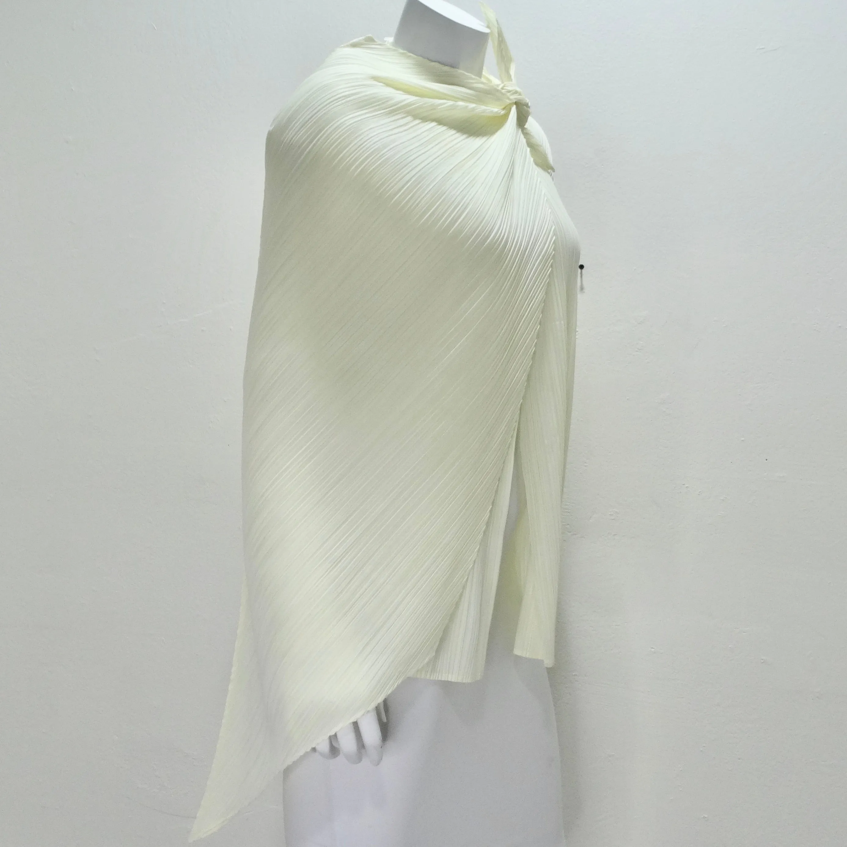Issey Miyake Pleats Please Cardigan and Shawl Set Off-White