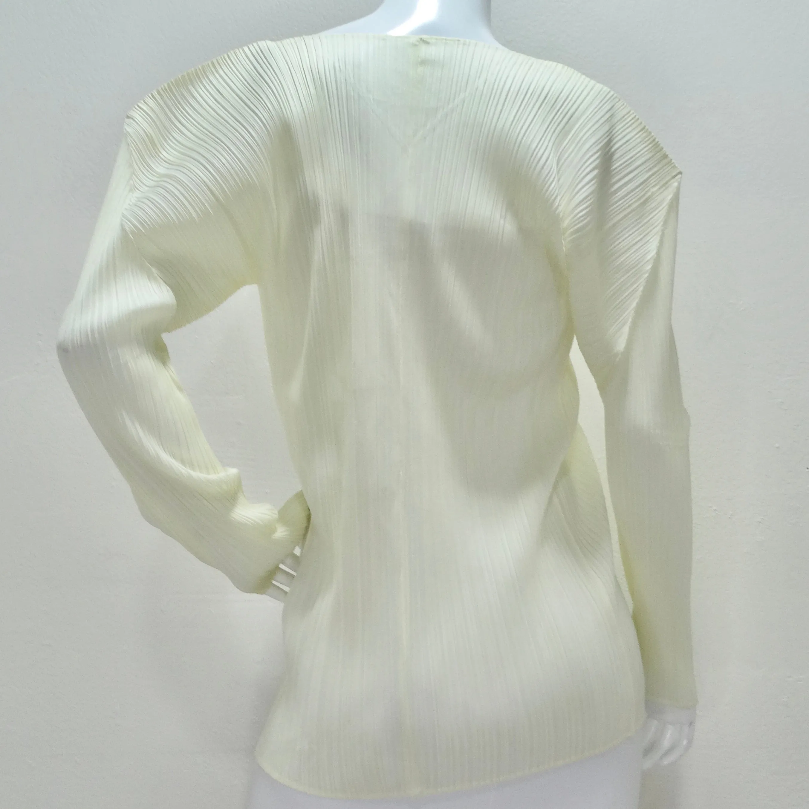 Issey Miyake Pleats Please Cardigan and Shawl Set Off-White