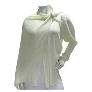 Issey Miyake Pleats Please Cardigan and Shawl Set Off-White
