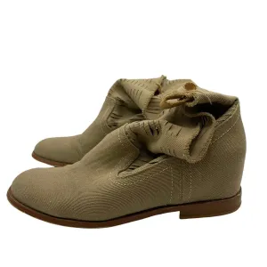 Joe's Jeans Tan Canvas Perforated Flat Ankle Boots Sz 8