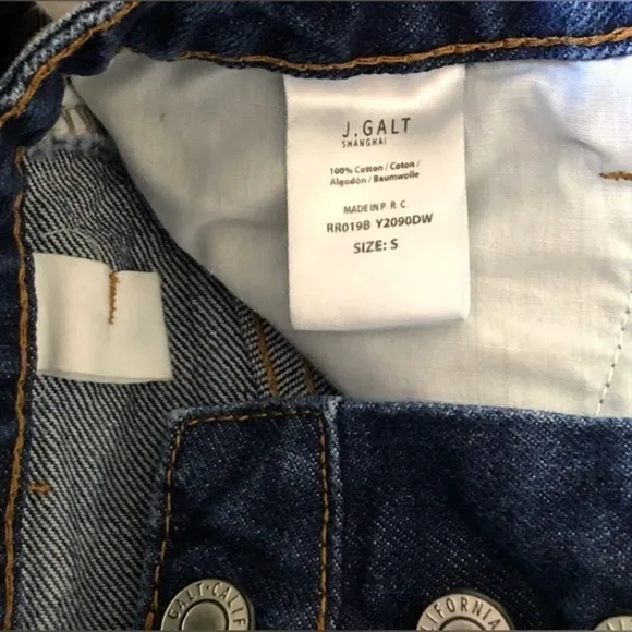John Galt Button Fly Denim Mini Skirt