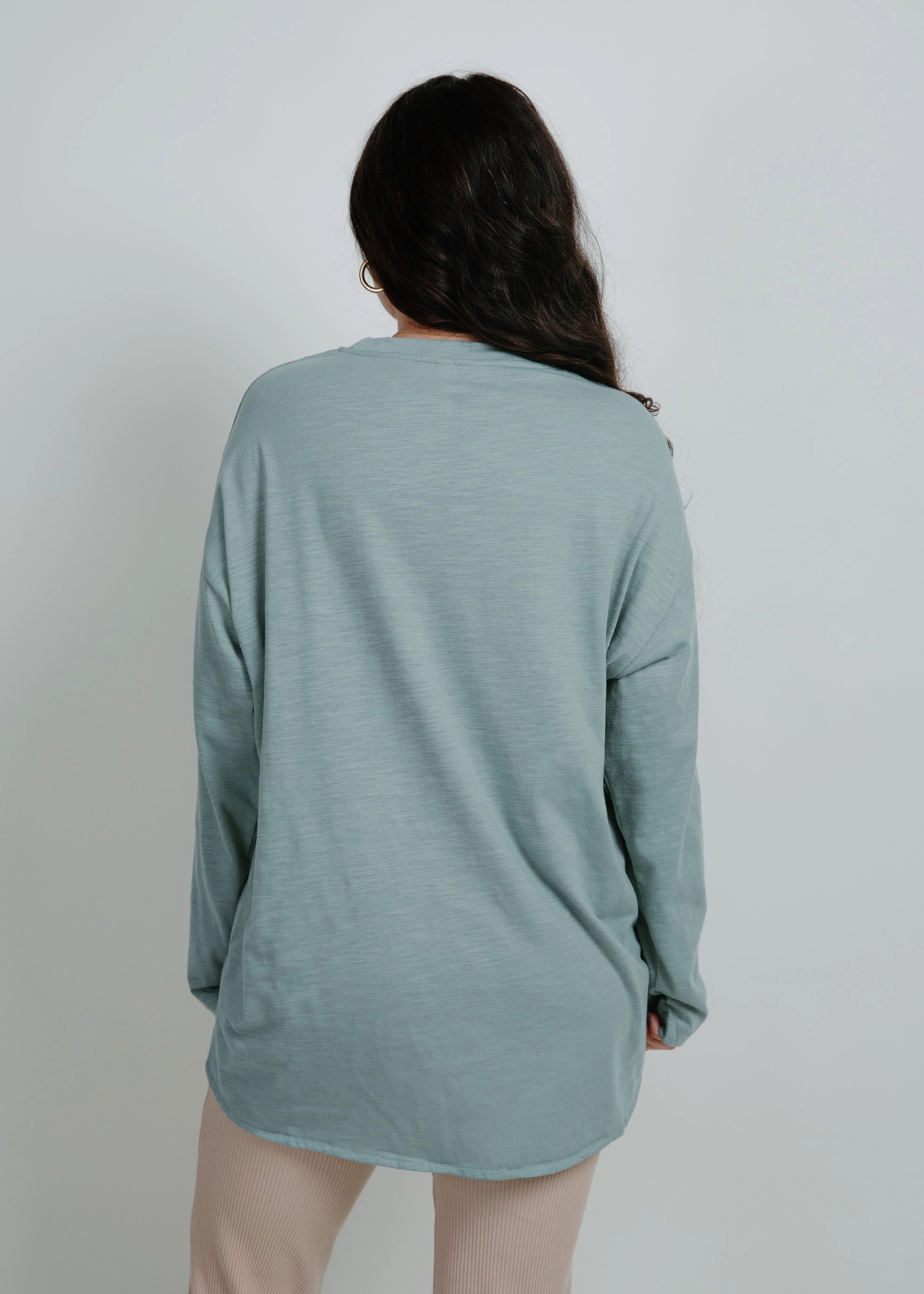 Kaity Oversized Knit Top - Sage