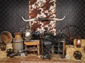 Kate Cake Smash Wild West Fleece Backdrop Designed by Arica Kirby