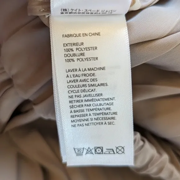 Kate Spade Saturday Tan Pleated Satin Neutral Flirty Mini Skirt Size M