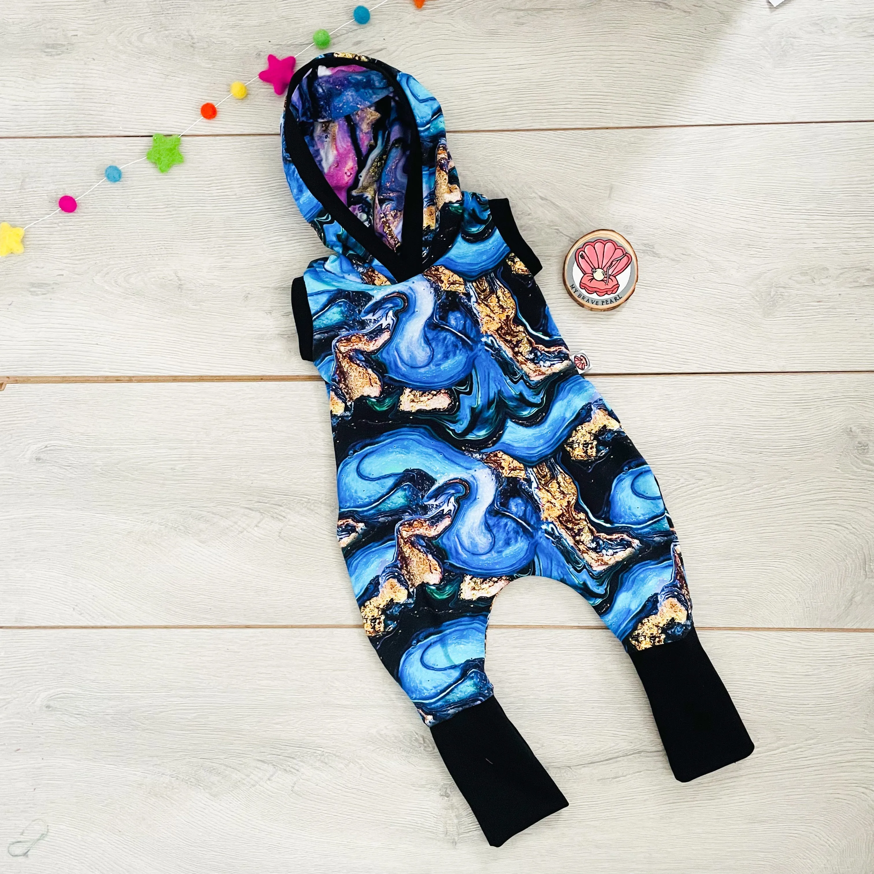 Kids Short Sleeve Hooded Pull On GWM Romper