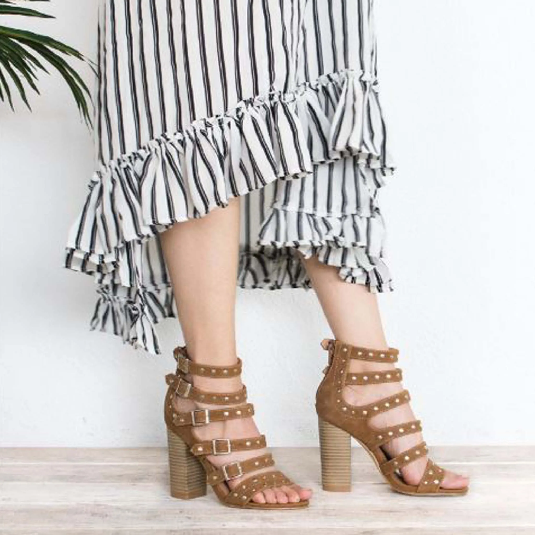 Knox Strappy Heel in Caramel