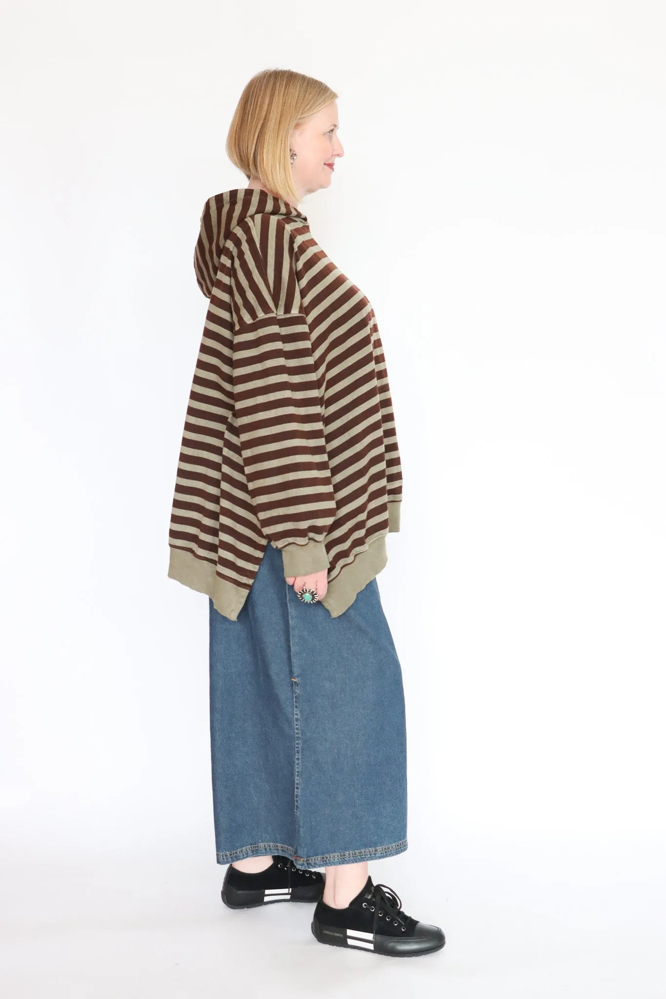 Krista Larson Olive Stripe Bode Sweatshirt