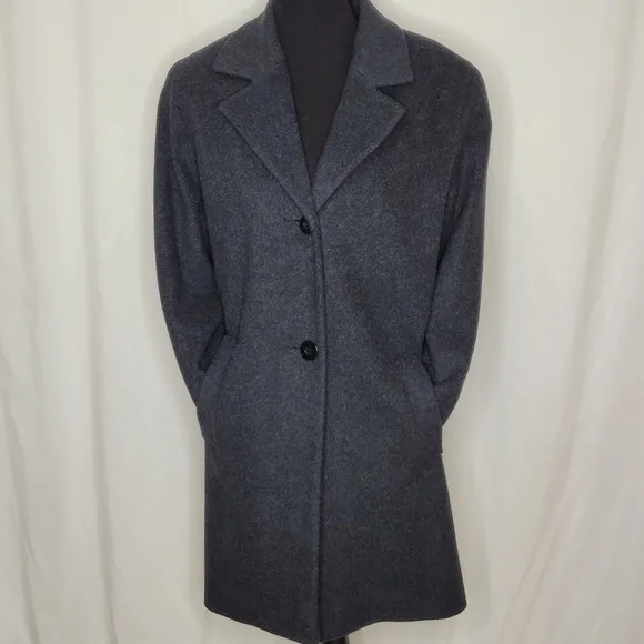 Kristen Blake Womens 70% Wool 10% Cashmere Blend Two-Button Top Coat - Size S