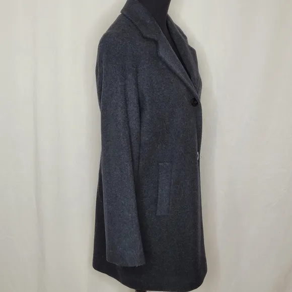 Kristen Blake Womens 70% Wool 10% Cashmere Blend Two-Button Top Coat - Size S