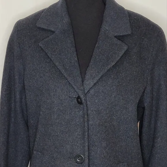 Kristen Blake Womens 70% Wool 10% Cashmere Blend Two-Button Top Coat - Size S