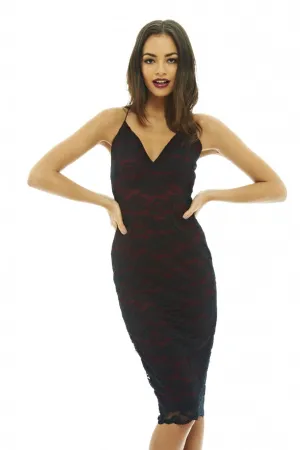 Lace Strappy Bodycon Dress