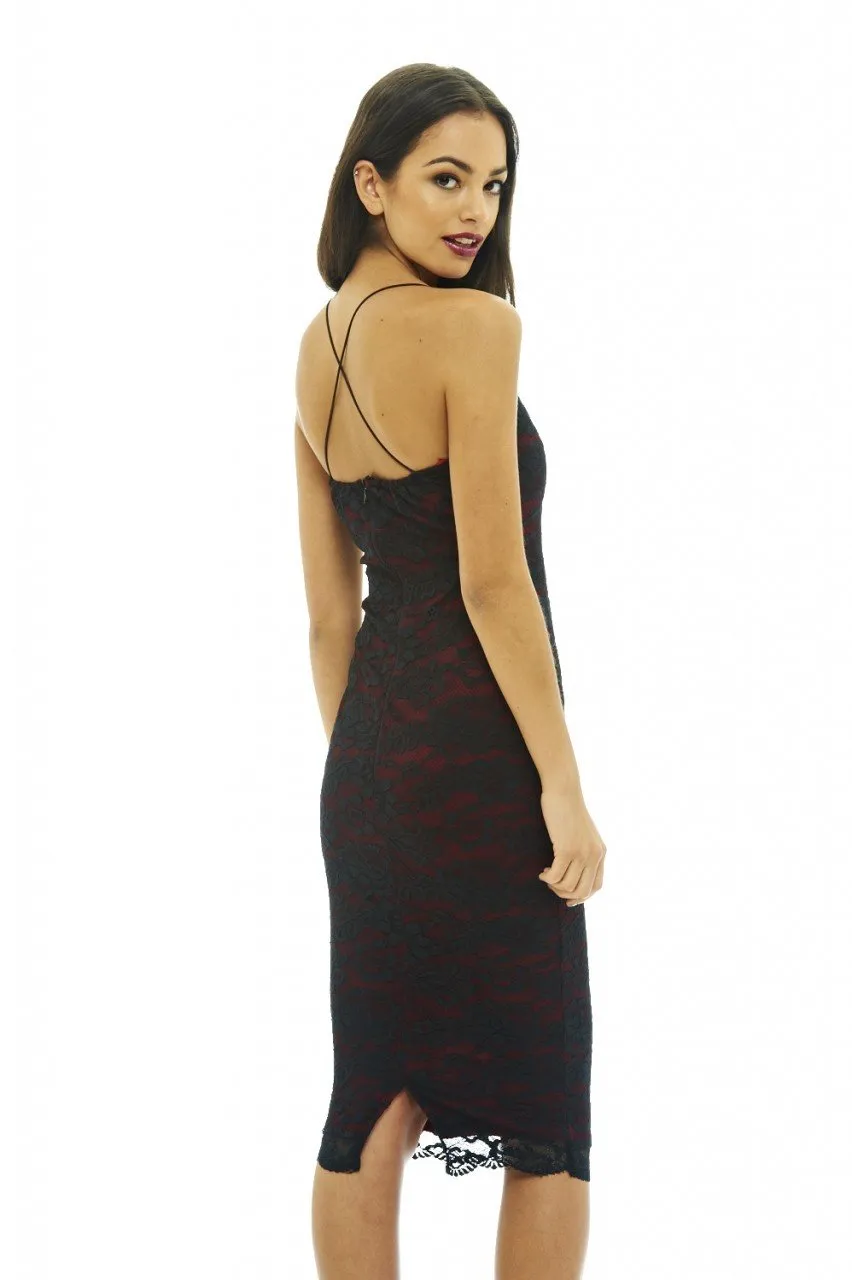 Lace Strappy Bodycon Dress