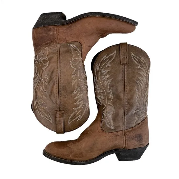 Laredo Women’s Kadi Brown Leather Western Cowboy Boots