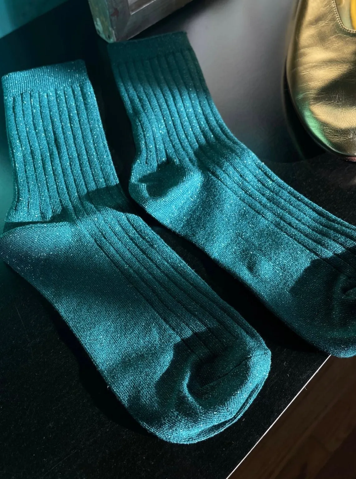 Le Bon Shoppe Her Socks Lurex-Spruce Glitter