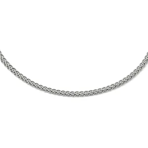 Leslie Sterling Silver Flat D.C Spiga Necklace
