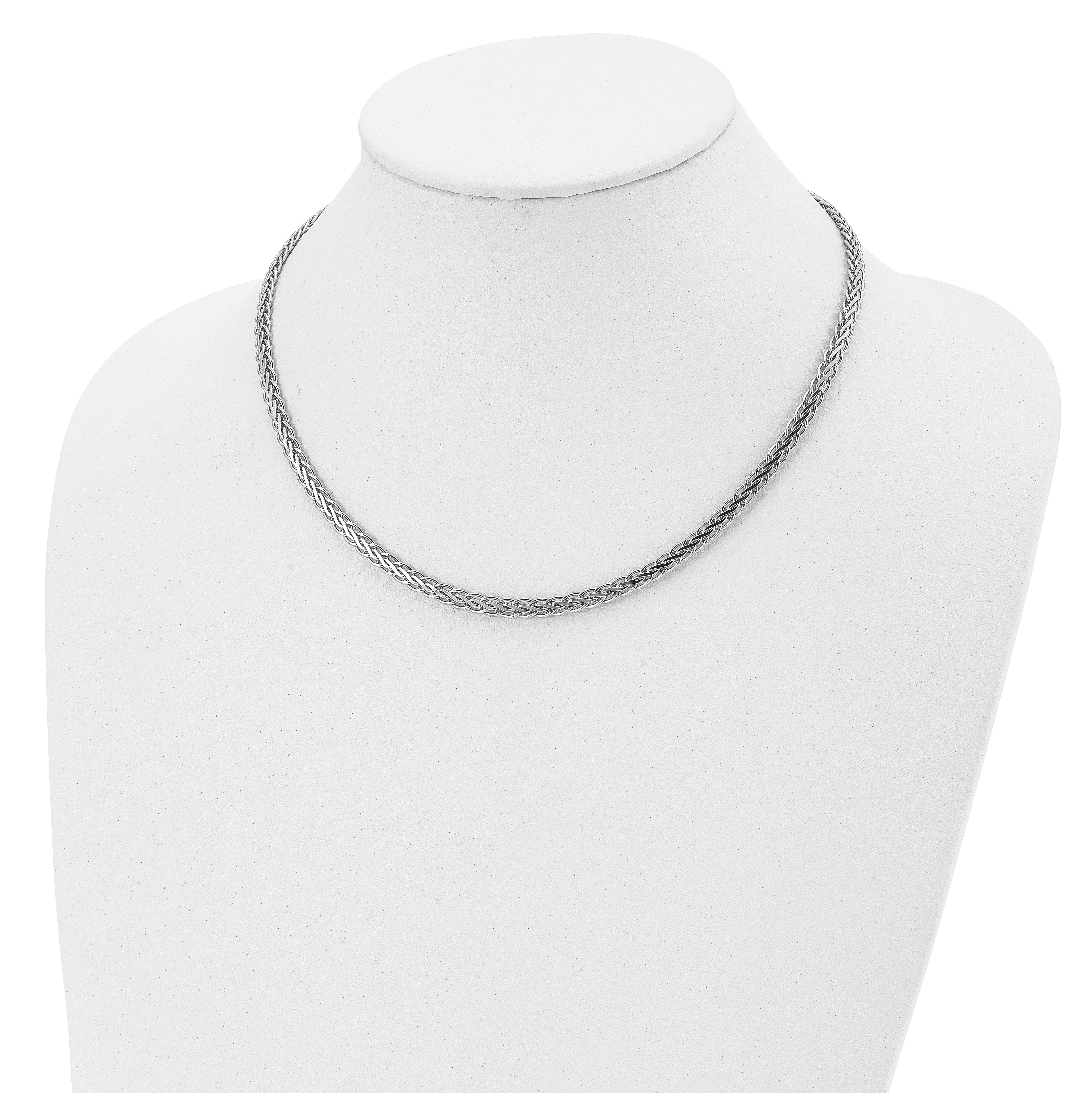 Leslie Sterling Silver Flat D.C Spiga Necklace