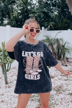 Let's Go Girls Boots Graphic Tee - Black