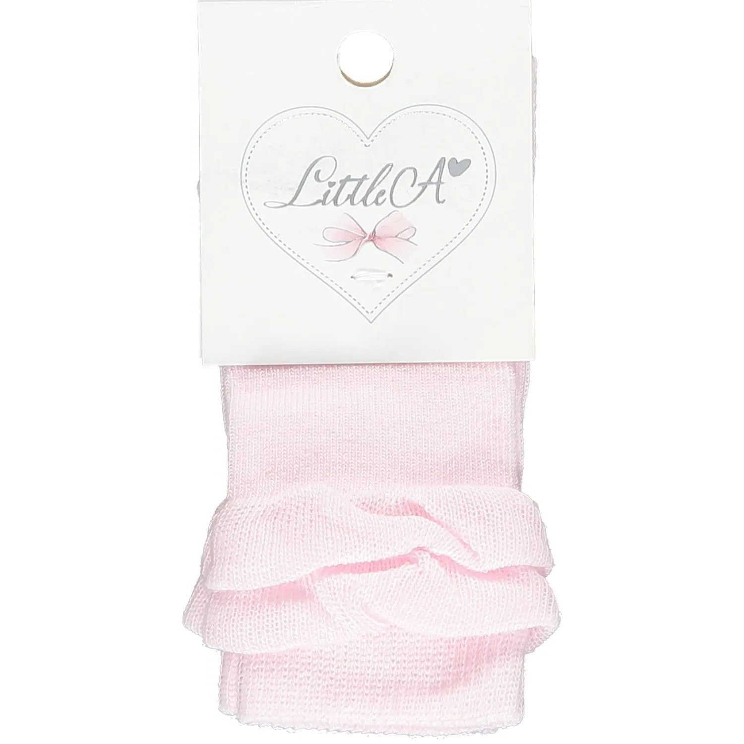LITTLE A - Denise Frill Knee High Sock - Pink