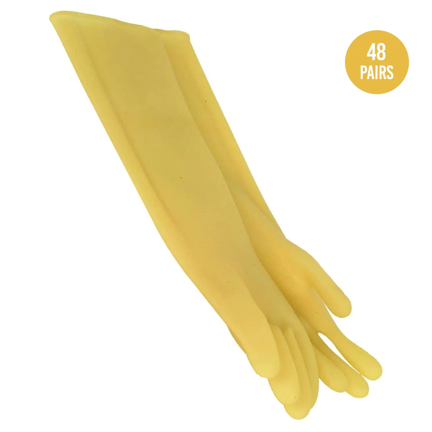 Long Cleaning 9 1/2" X 16" Gloves Yellow for Janitorial (48 Pairs Right  Left)