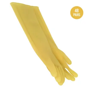 Long Cleaning 9 1/2" X 16" Gloves Yellow for Janitorial (48 Pairs Right  Left)