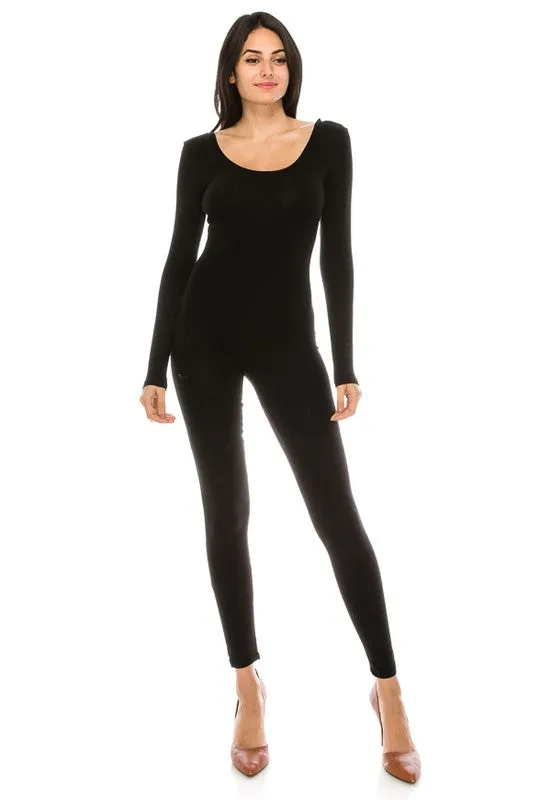 Long Sleeve Round Neck Catsuit