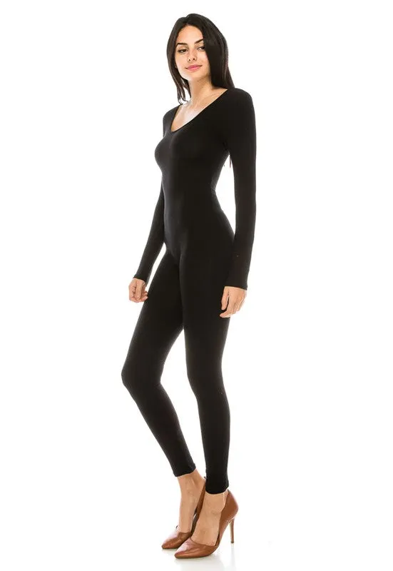 Long Sleeve Round Neck Catsuit