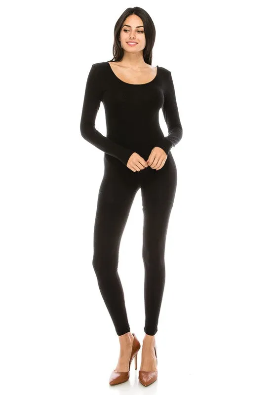 Long Sleeve Round Neck Catsuit