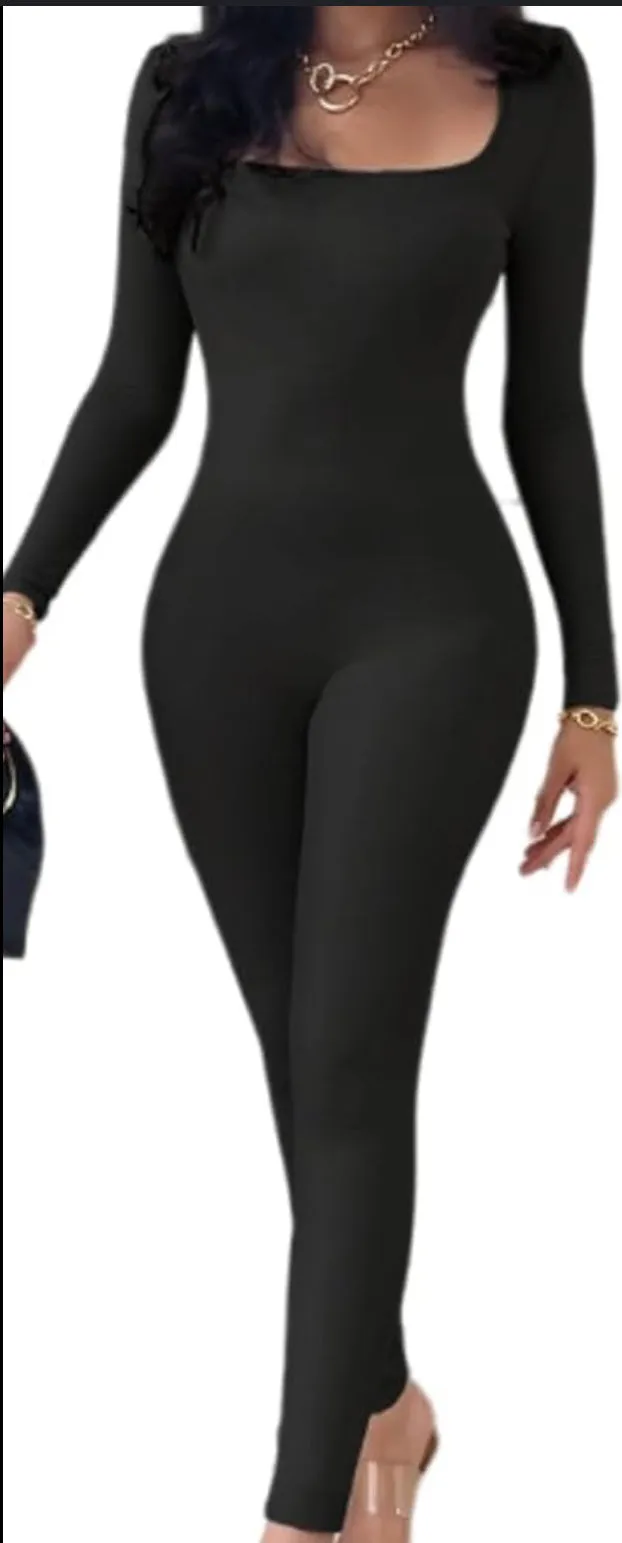 Long Sleeve Round Neck Catsuit