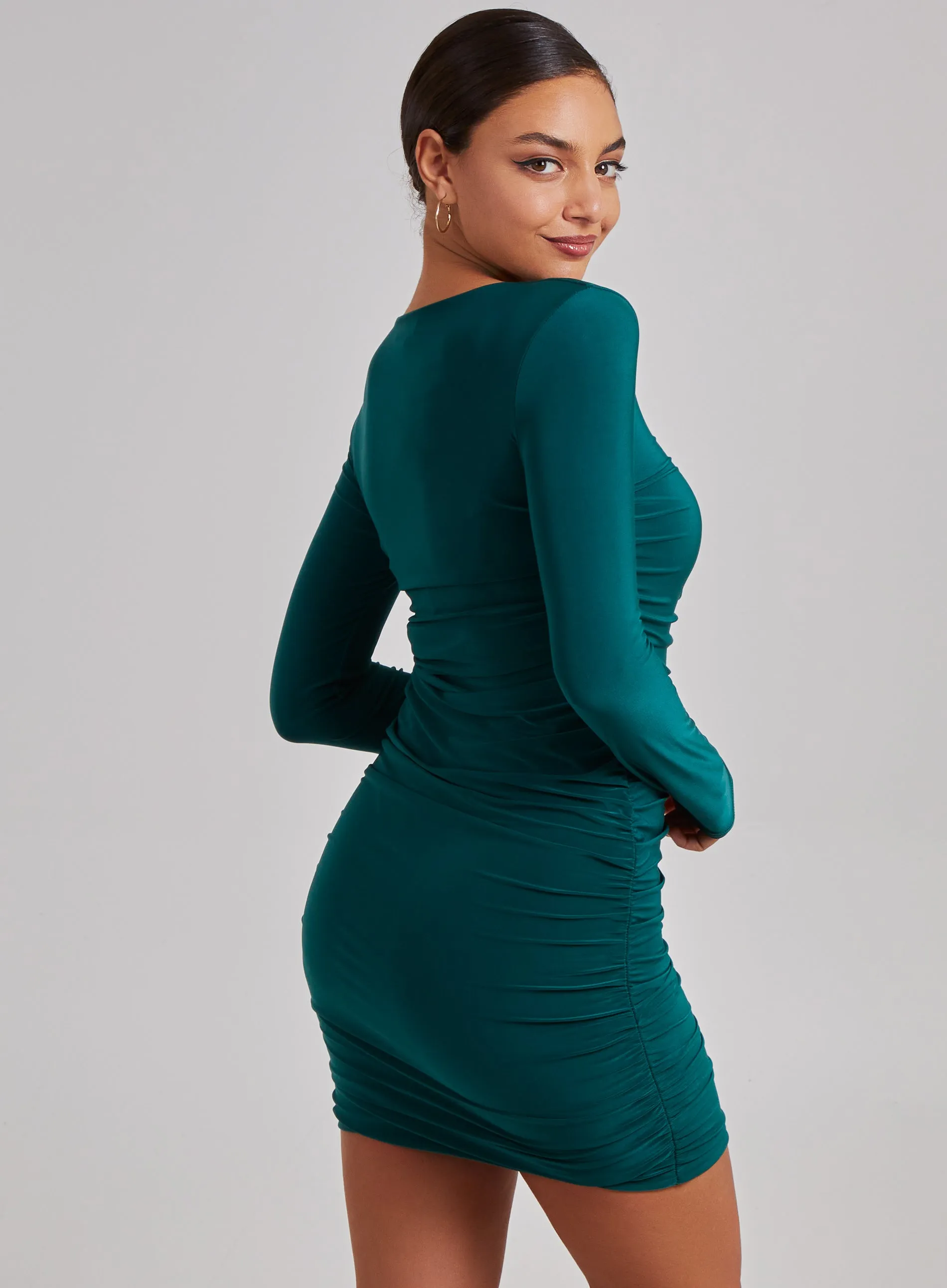 Long Sleeve Ruched Dress