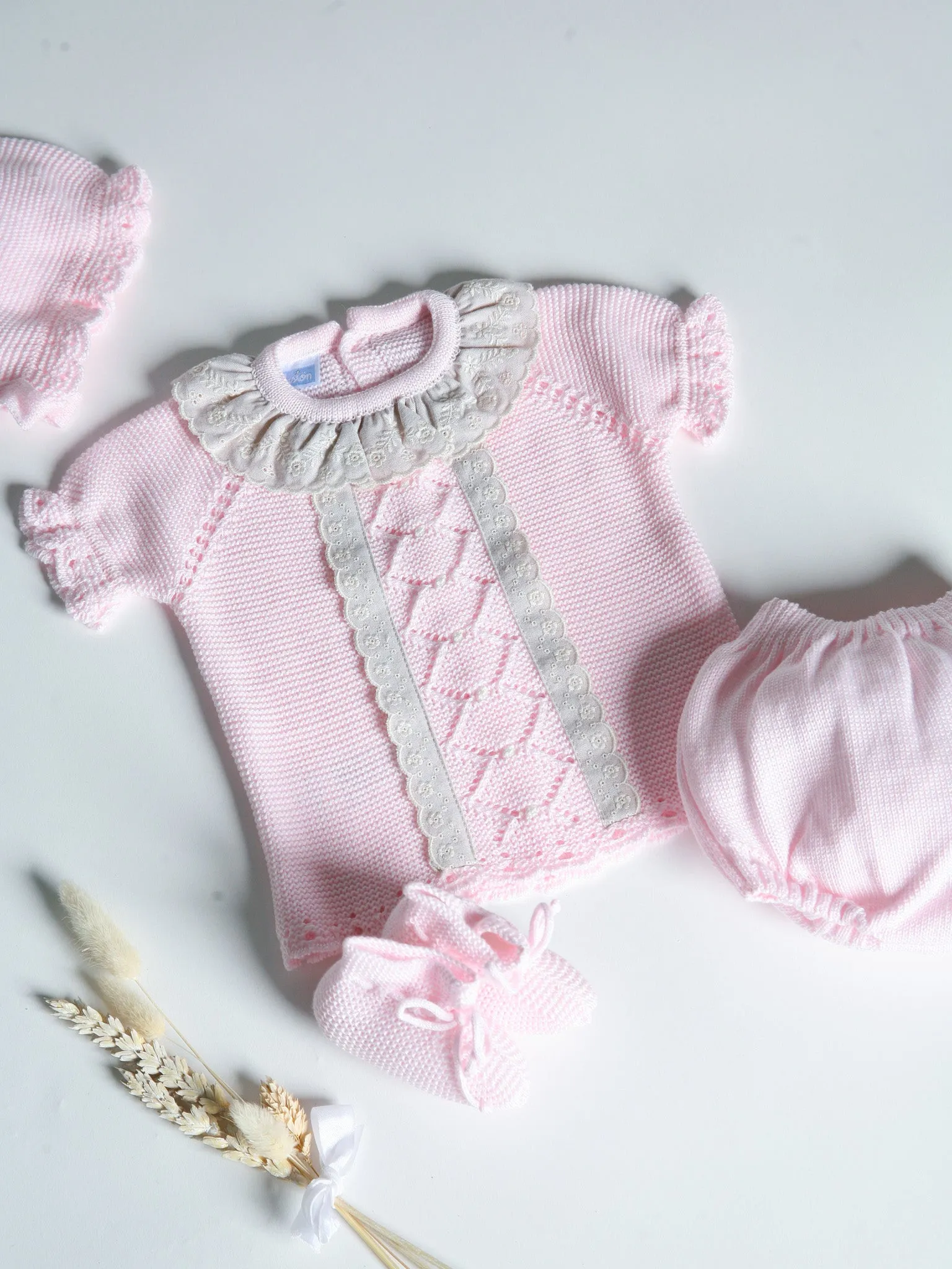 Mac Ilusion pink & lace knitted 4 piece set