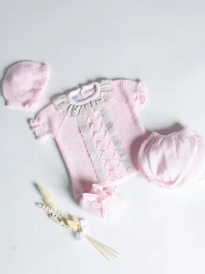 Mac Ilusion pink & lace knitted 4 piece set
