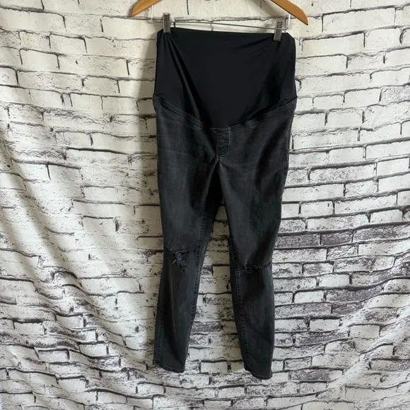 Madewell Maternity Over-the-Belly Skinny Jeans in Black Sea SZ 27