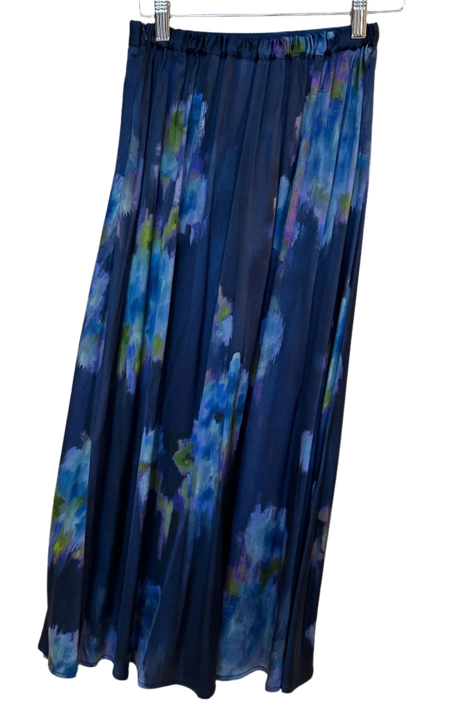 Maliparmi Silky Bouquet Skirt in Blue and Periwinkle