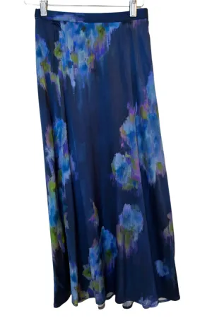 Maliparmi Silky Bouquet Skirt in Blue and Periwinkle