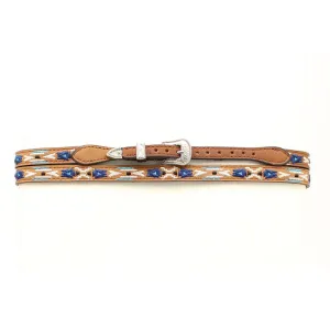 M&F Western Aztec Design Brown Leather Hatband
