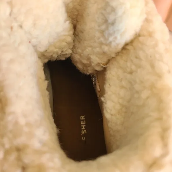 Marc Fisher Brown Leather Bootie with White Size 6