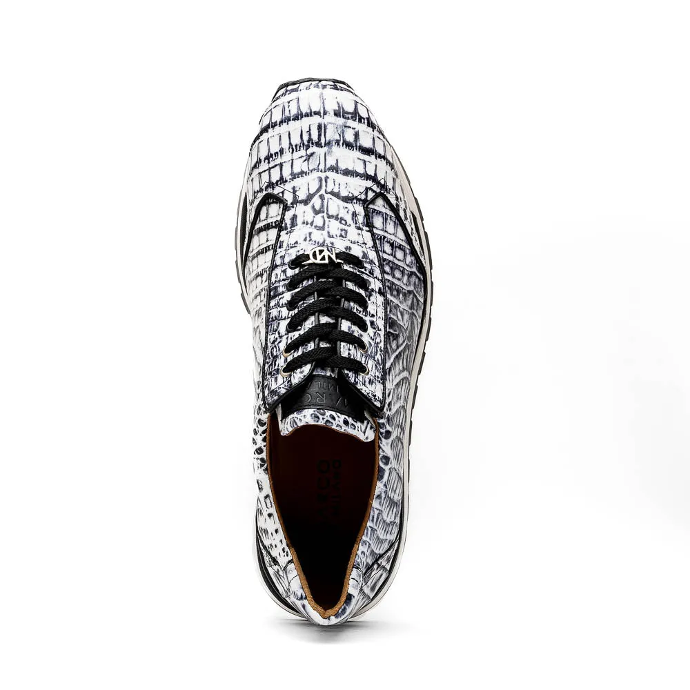 Marco Di Milano Alonzo Newspaper Genuine Caiman Crocodile Casual Sneakers