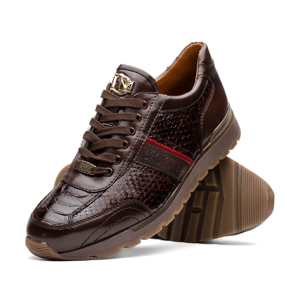Marco Di Milano Brescia Yellow Brown Python & Calfskin Sneakers