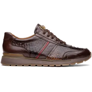 Marco Di Milano Brescia Yellow Brown Python & Calfskin Sneakers