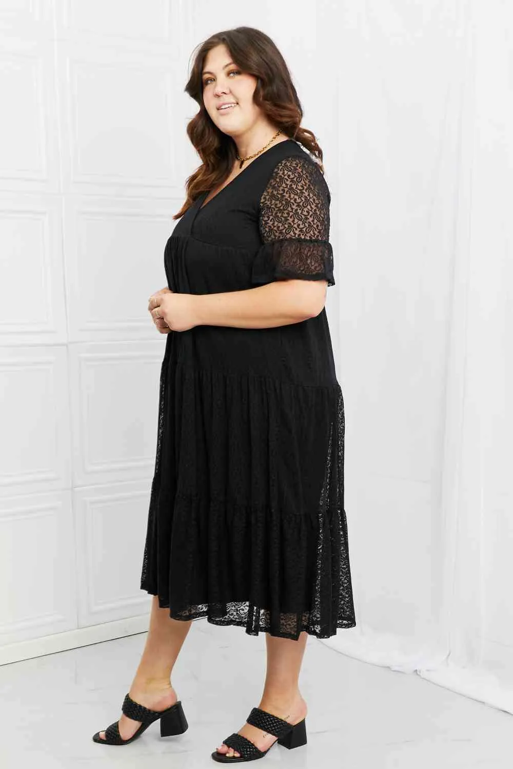 Marnie Lace Full Size Tiered Dress