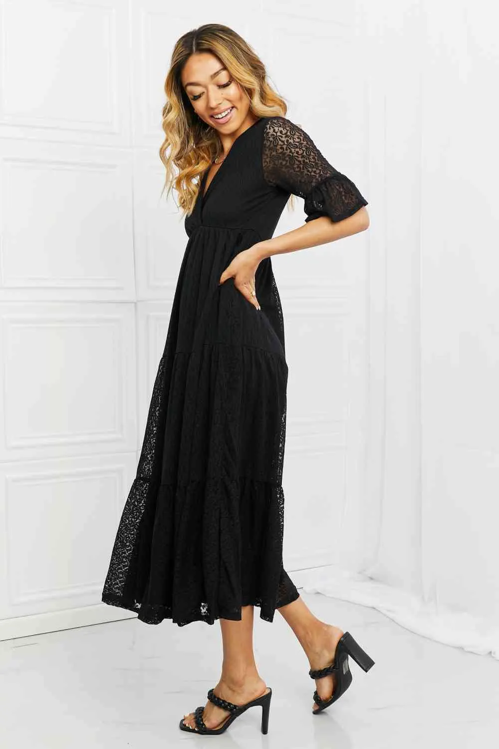 Marnie Lace Full Size Tiered Dress