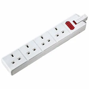 Masterplug EXS1342W 4 Socket 2m 13A Heavy Duty Extension Lead White