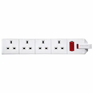 Masterplug EXS1342W 4 Socket 2m 13A Heavy Duty Extension Lead White