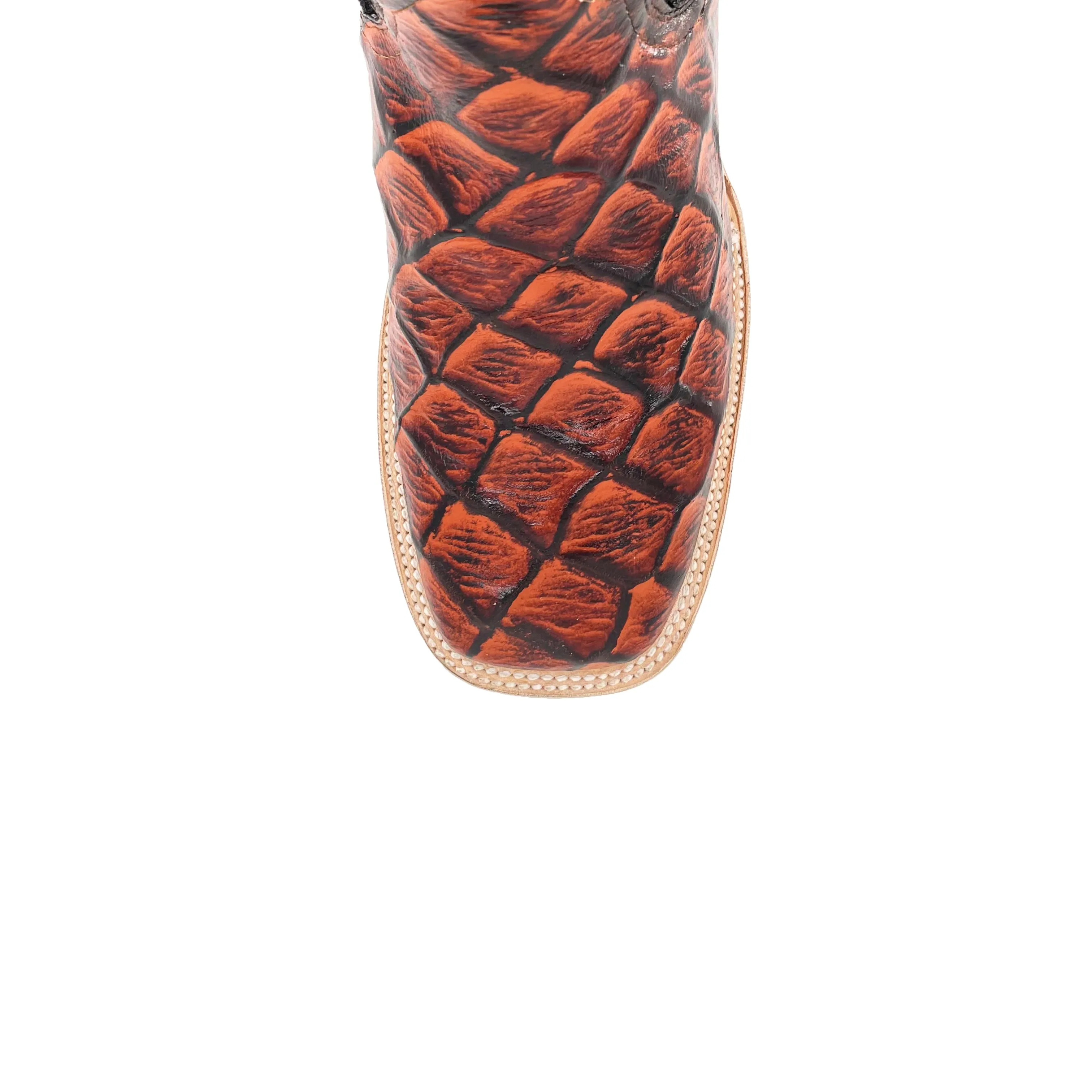 Men's Bulldog Exotic Leather Print Boots - Pirarucu Shedron