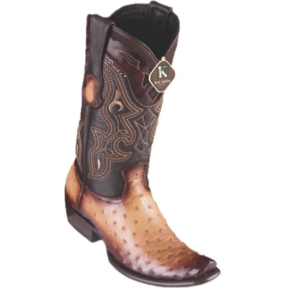 Men’s King Exotic Ostrich Boots Dubai Toe