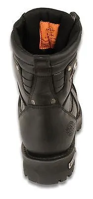 MEN'S MOTORBIKE REAL LEATHER 8 INCH CLASSIC LOGGER BOOT THICK LEATHER WITH LACES