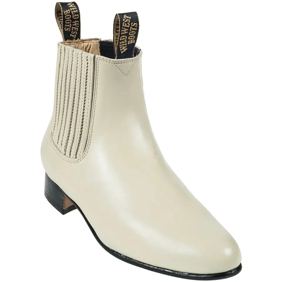 Men's Wild West Deer Skin Round Toe Charro Short Boots 26151