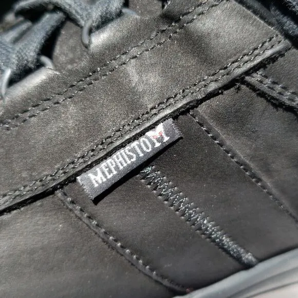 ***MEPHISTO** RUNOFF LASER LEATHER NUBUCK BLACK SIZE 9 MADE IN BOSNIA