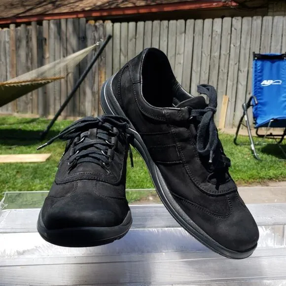 ***MEPHISTO** RUNOFF LASER LEATHER NUBUCK BLACK SIZE 9 MADE IN BOSNIA