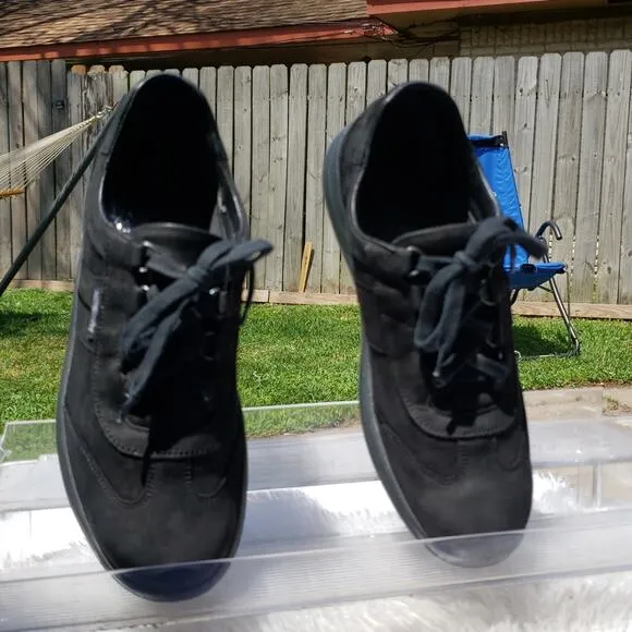 ***MEPHISTO** RUNOFF LASER LEATHER NUBUCK BLACK SIZE 9 MADE IN BOSNIA